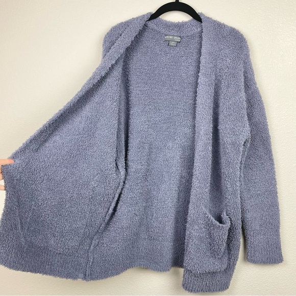 Barefoot Dreams Women’s Medium Cozy Chic Knit Open Front Cardigan Sweater Purple - Picture 10 of 16